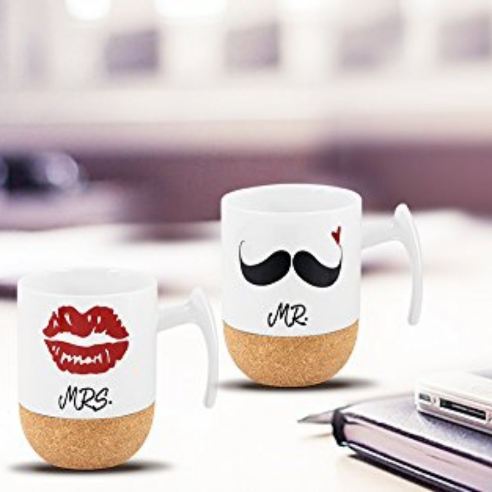 Mr. & Mrs. Coffee porcelain mug set